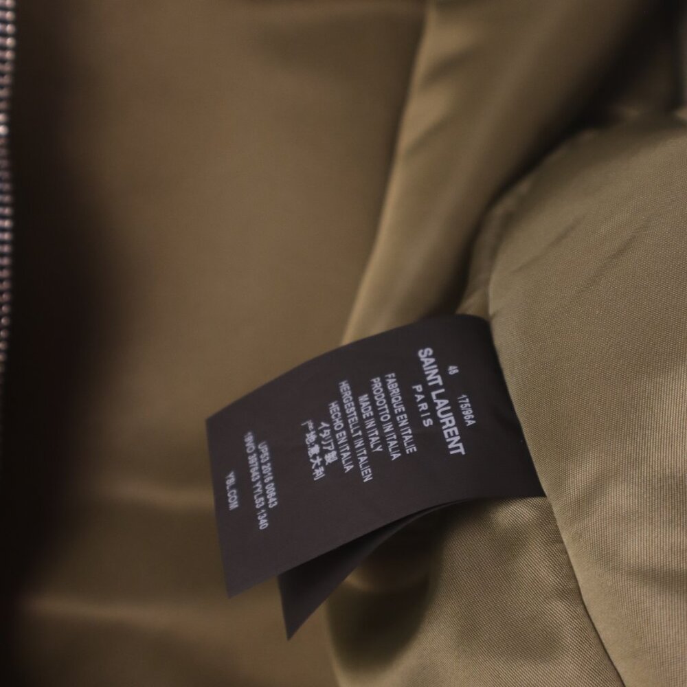 Saint Laurent Green Padded Bomber Jacket - Picture 6 of 6